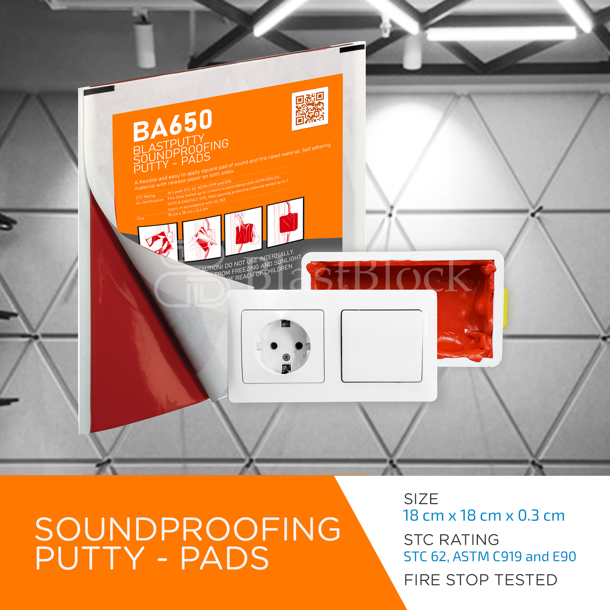 BlastBlock Putty Pads - Acoustic Putty Pads for Penetrations