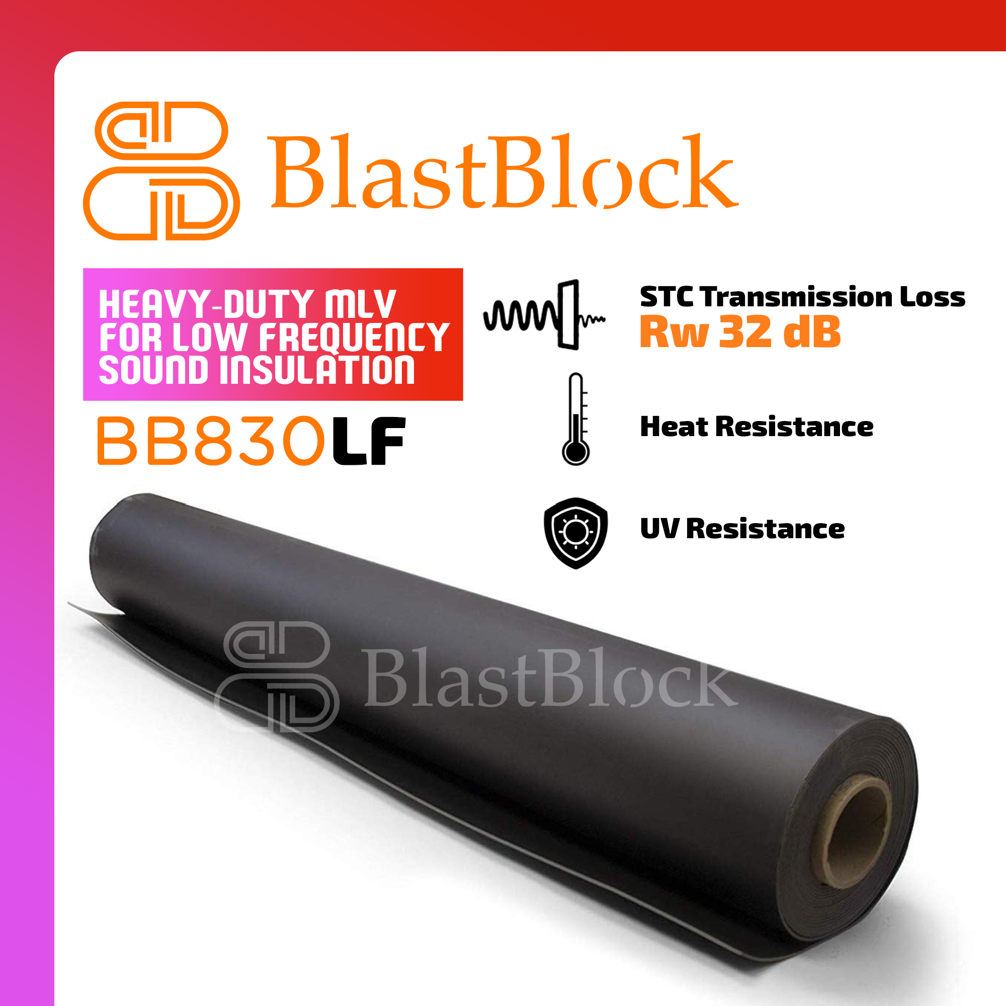 BlastBlock BB830LF - Heavy-Duty Low Frequency Sound Insulation