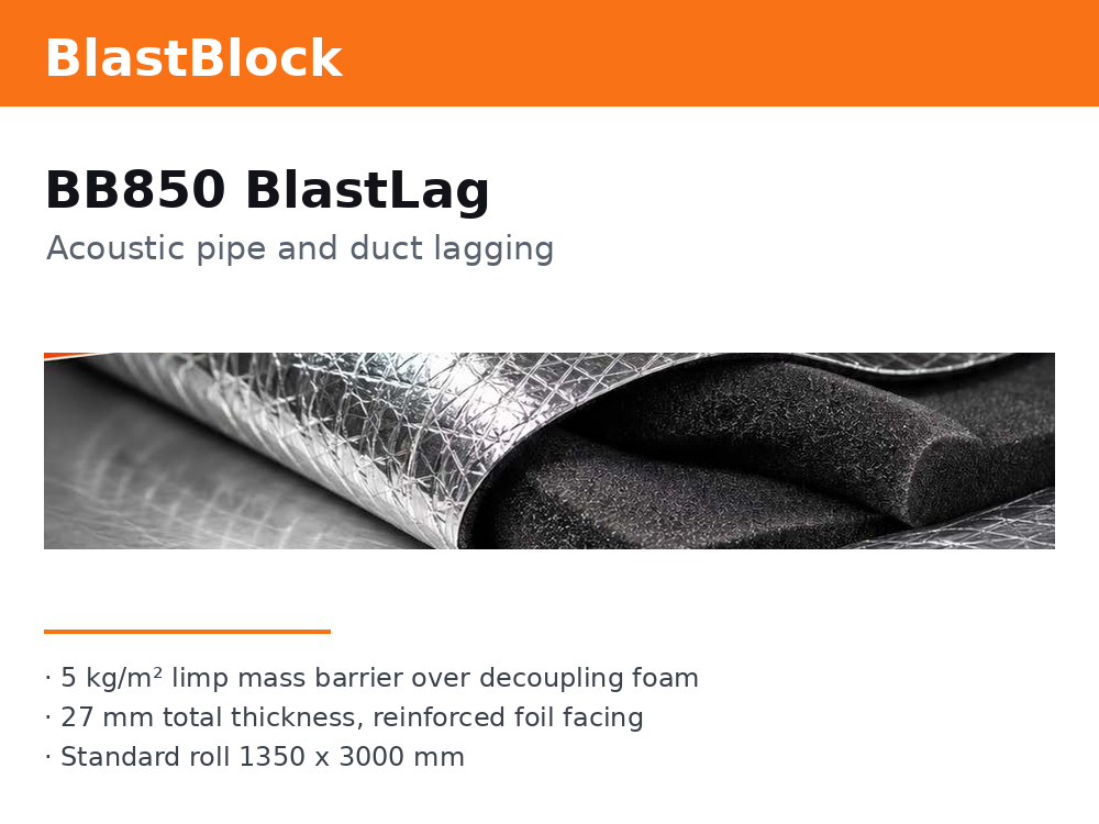 BlastBlock BB850 - Acoustic Pipe and Duct Lagging