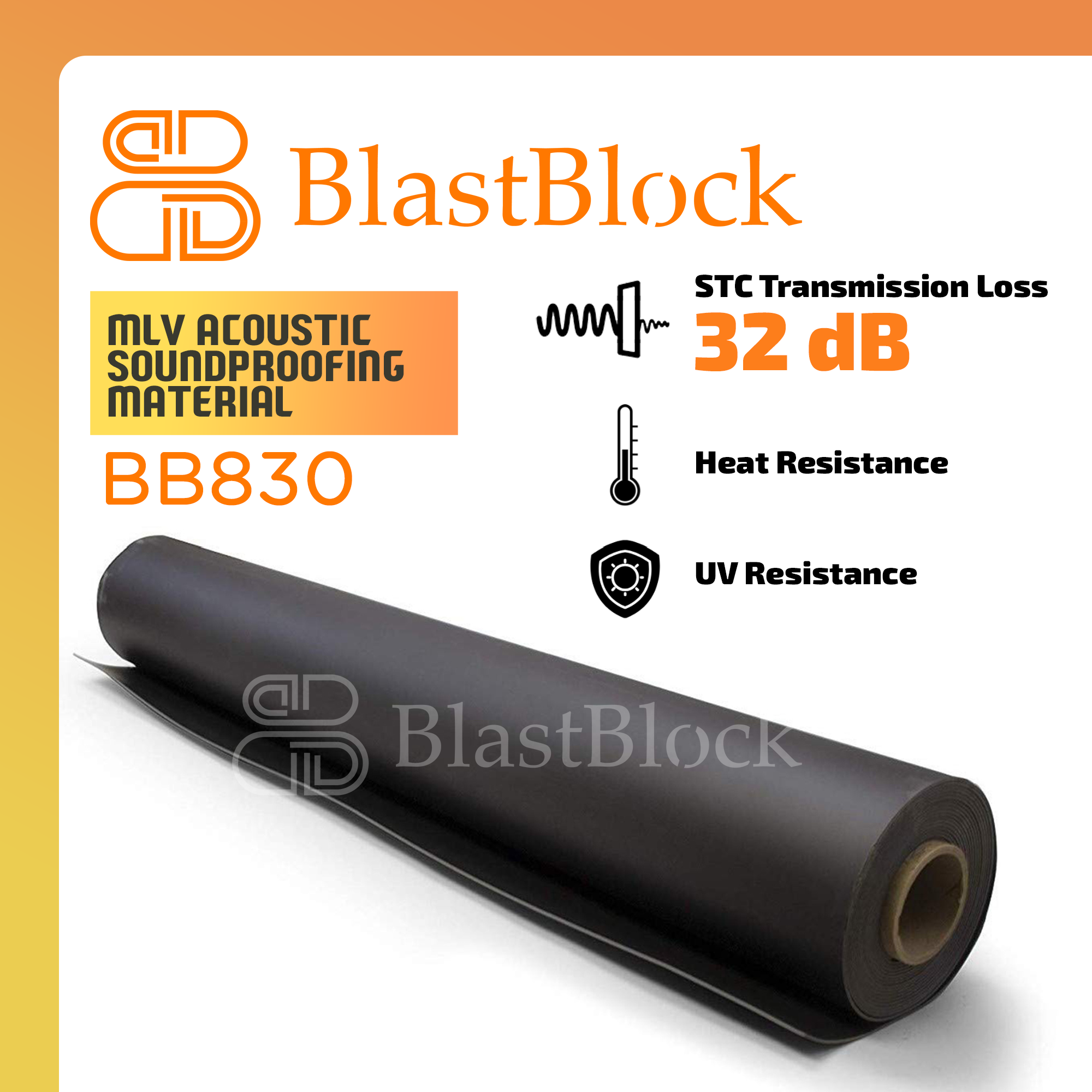 BlastBlock BB830 Acoustic Optimized MLV Soundproofing Material